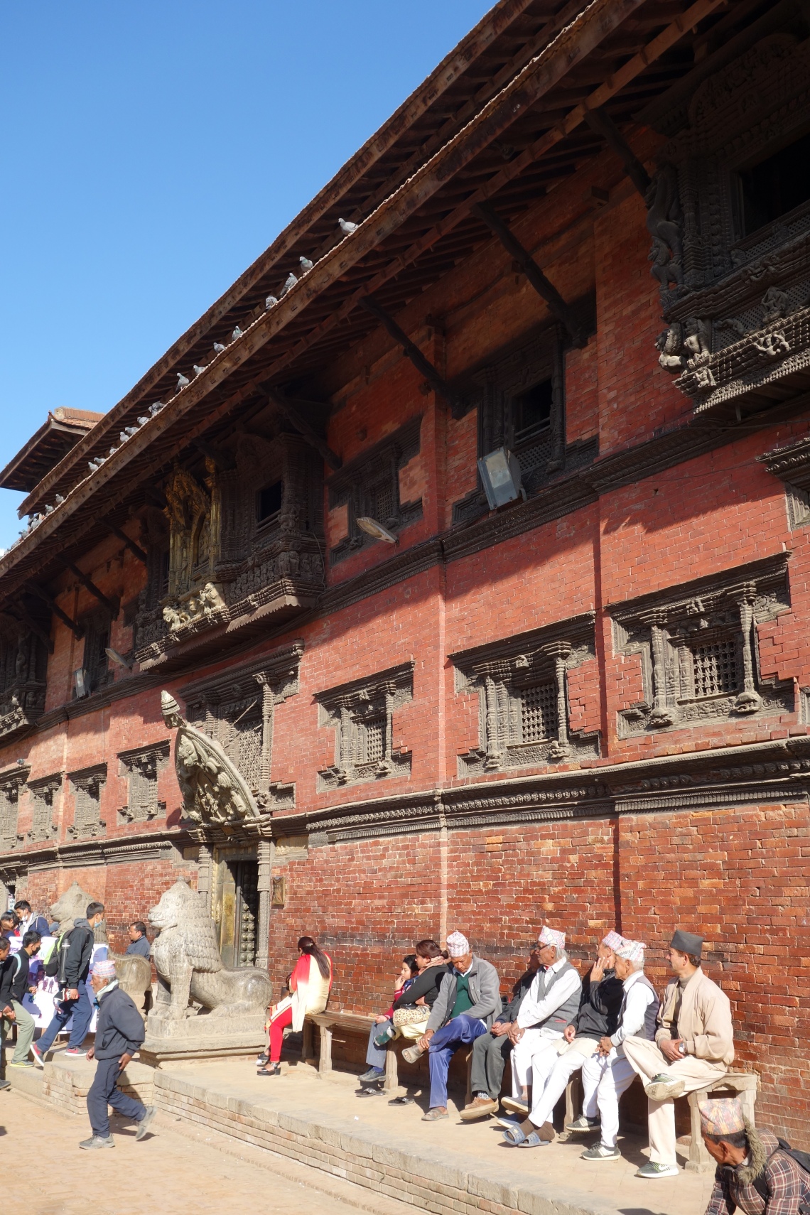 patan durbar square museum newari men nepal