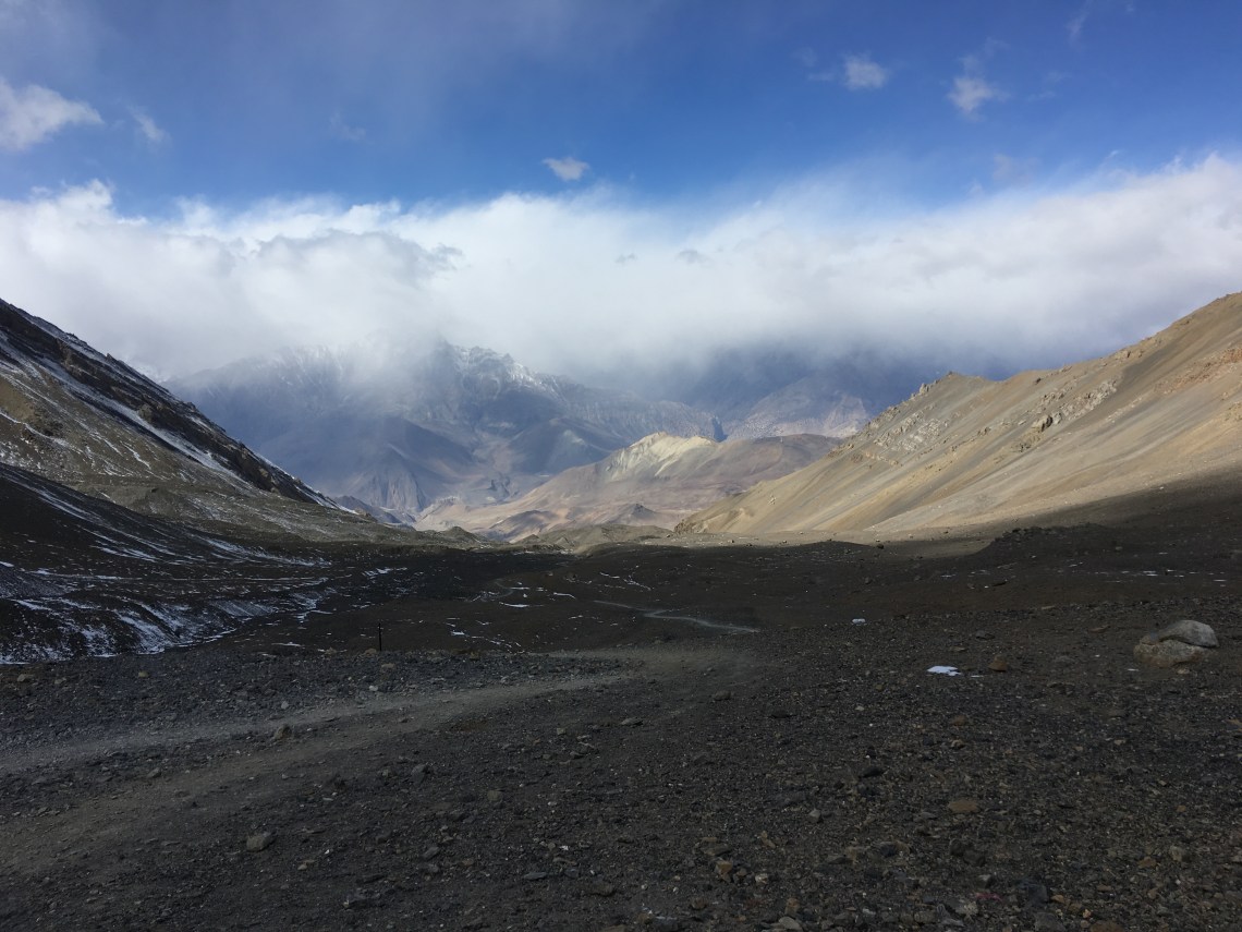 view from thorong la pass nepal travel blog