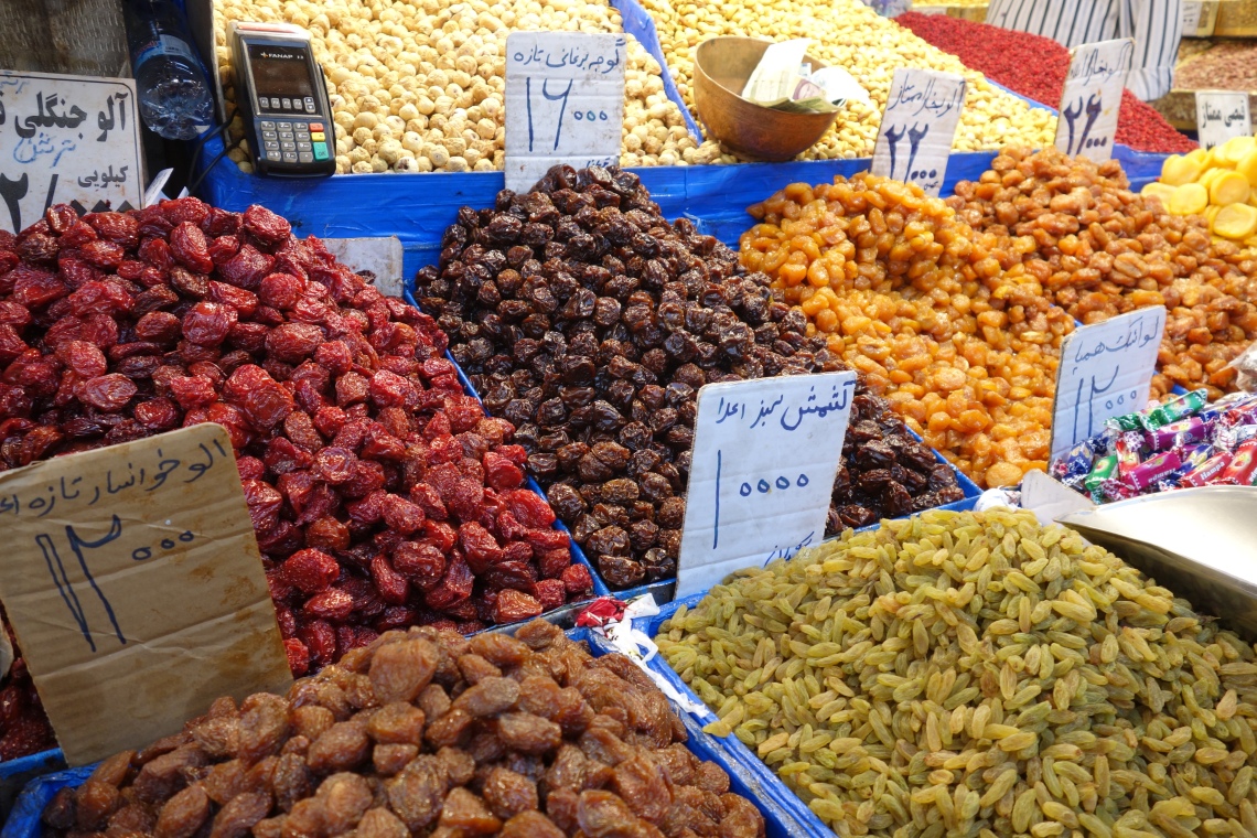 tehran grand bazaar fruits travel blog iran