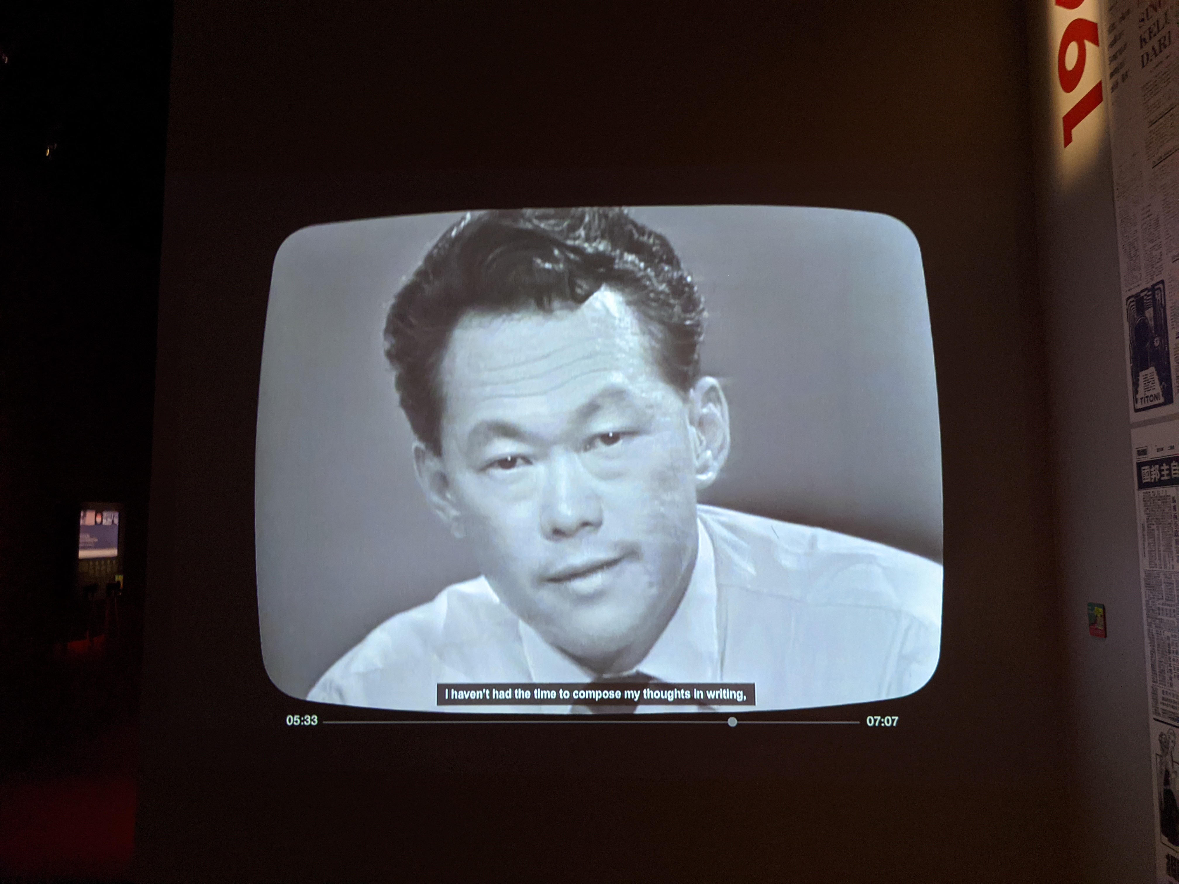 Lee Kuan Yew breaking the news of Singapore's involuntary independence from Malaysia.