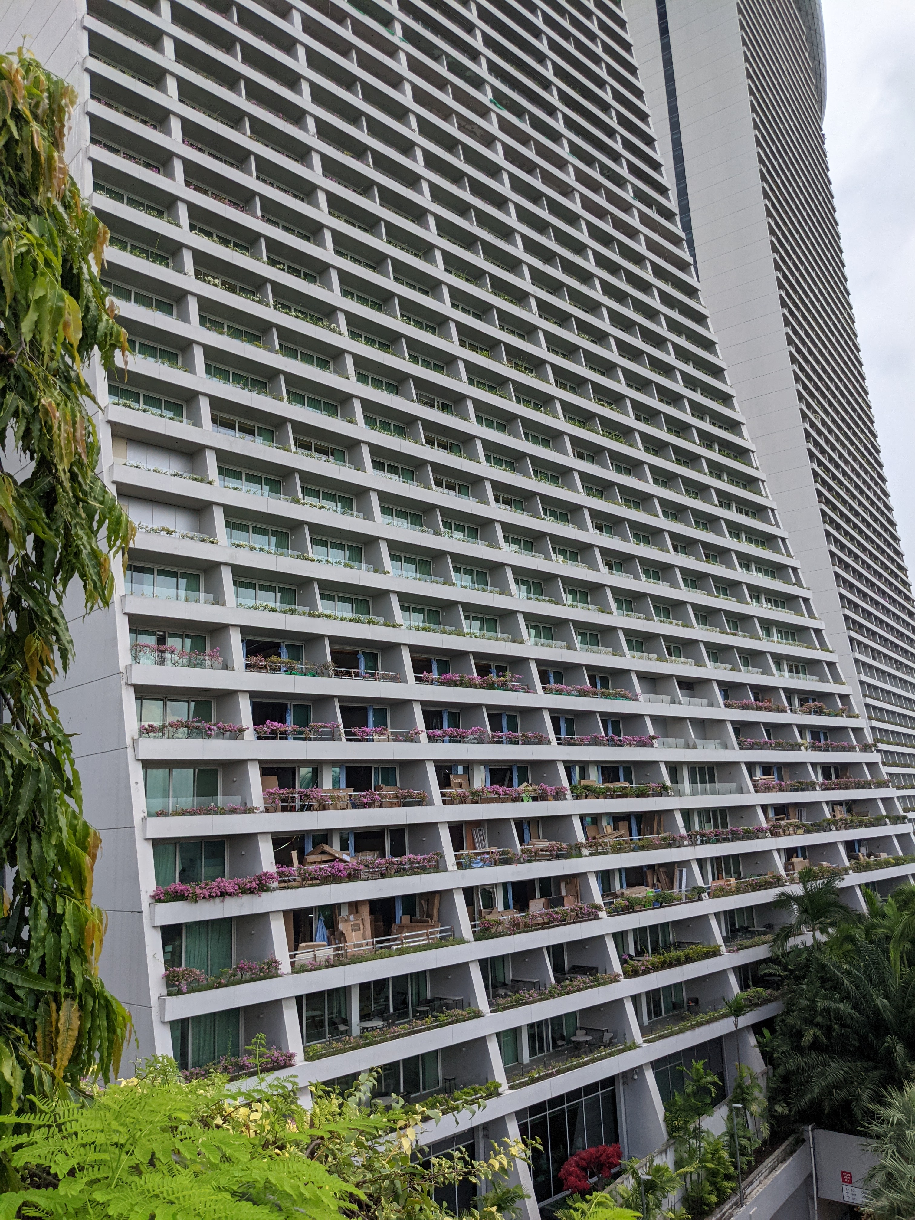 Marina Bay Sands architecture up close.