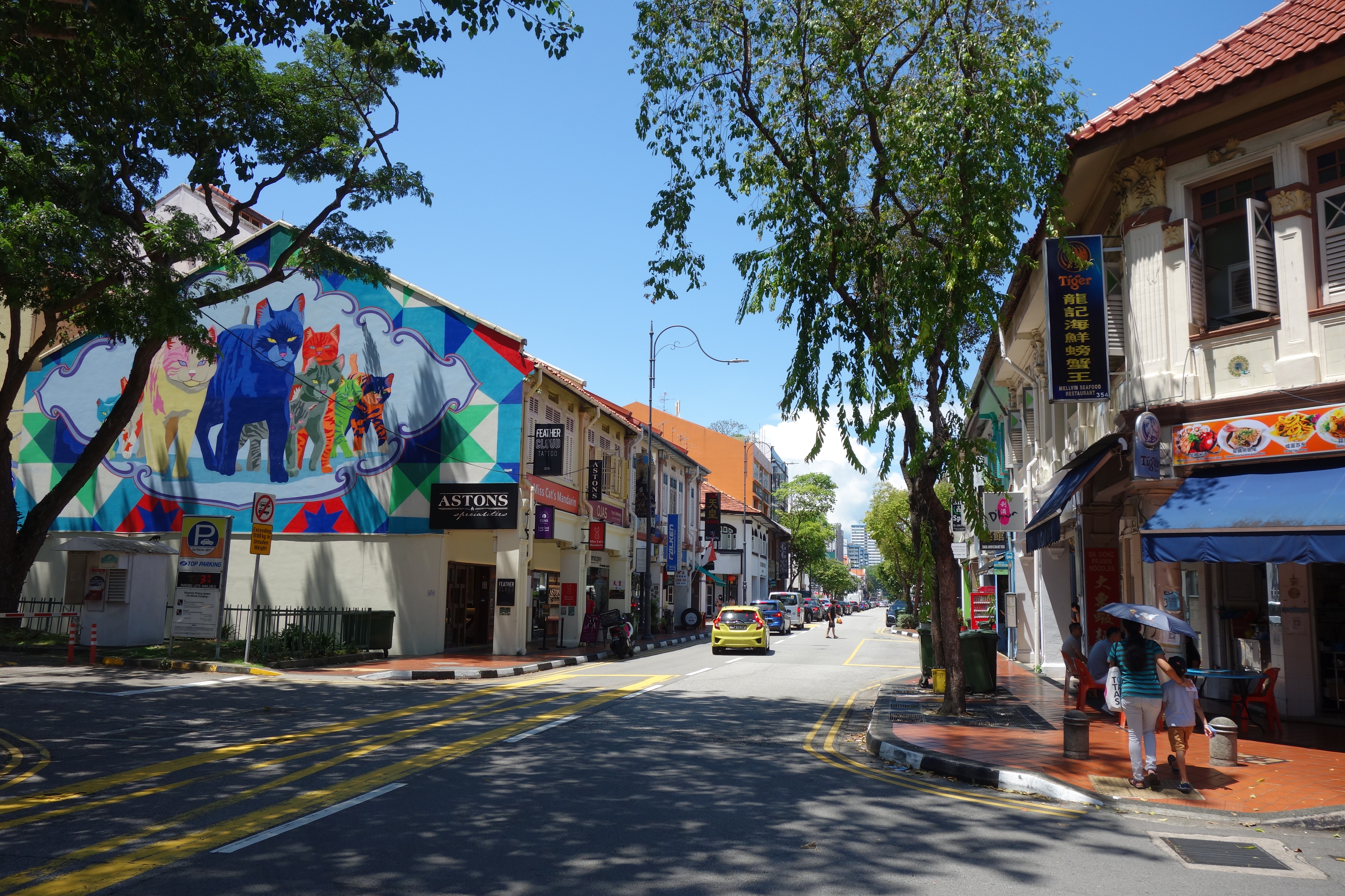 Joo Chiat Road, main thoroughfare in Katong. It's a cool street packed with bars and bakeries and vintage clothes.