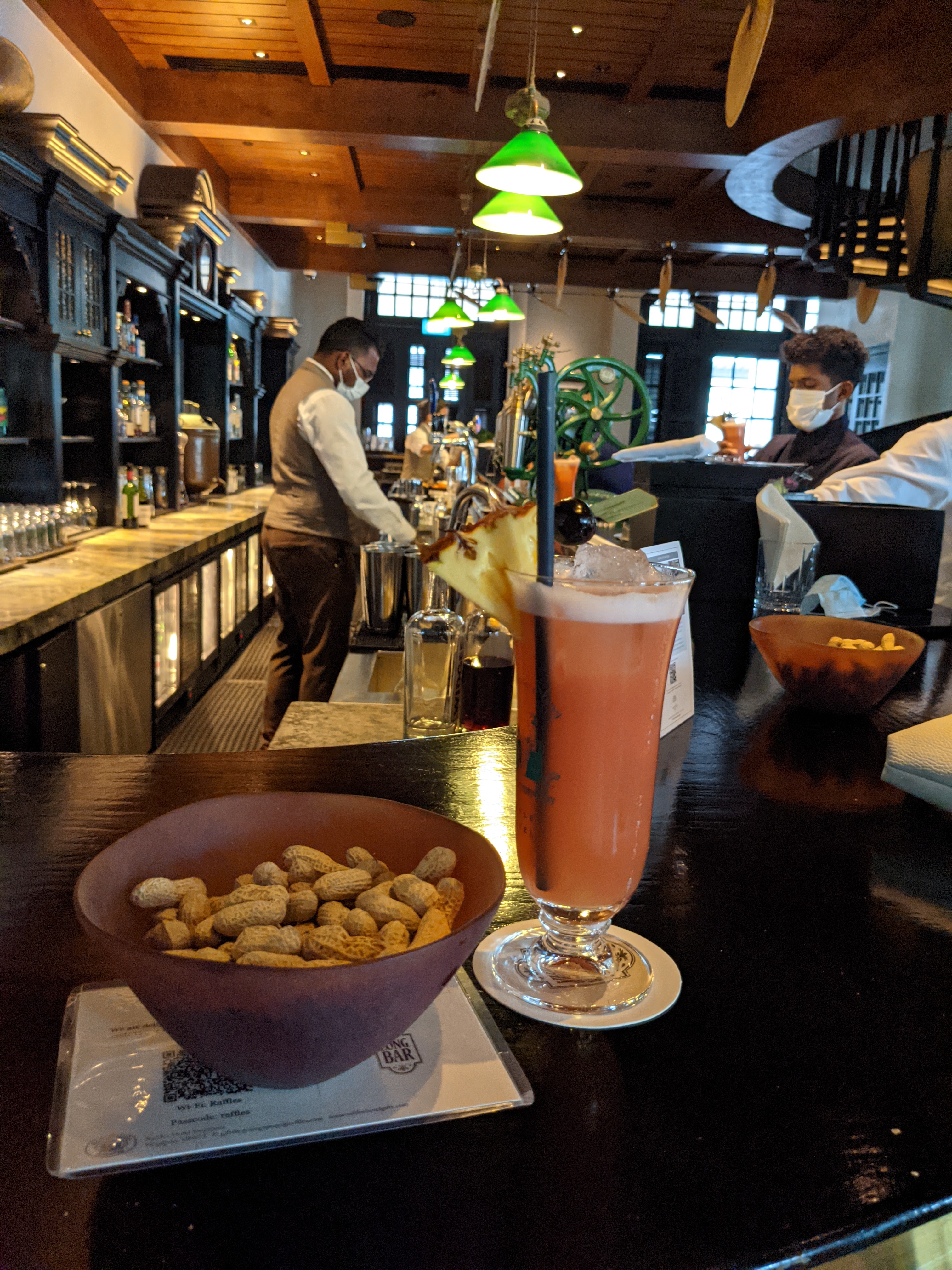 The extremely touristy Long Bar at Raffles Hotel was actually a decent way to farewell the city.