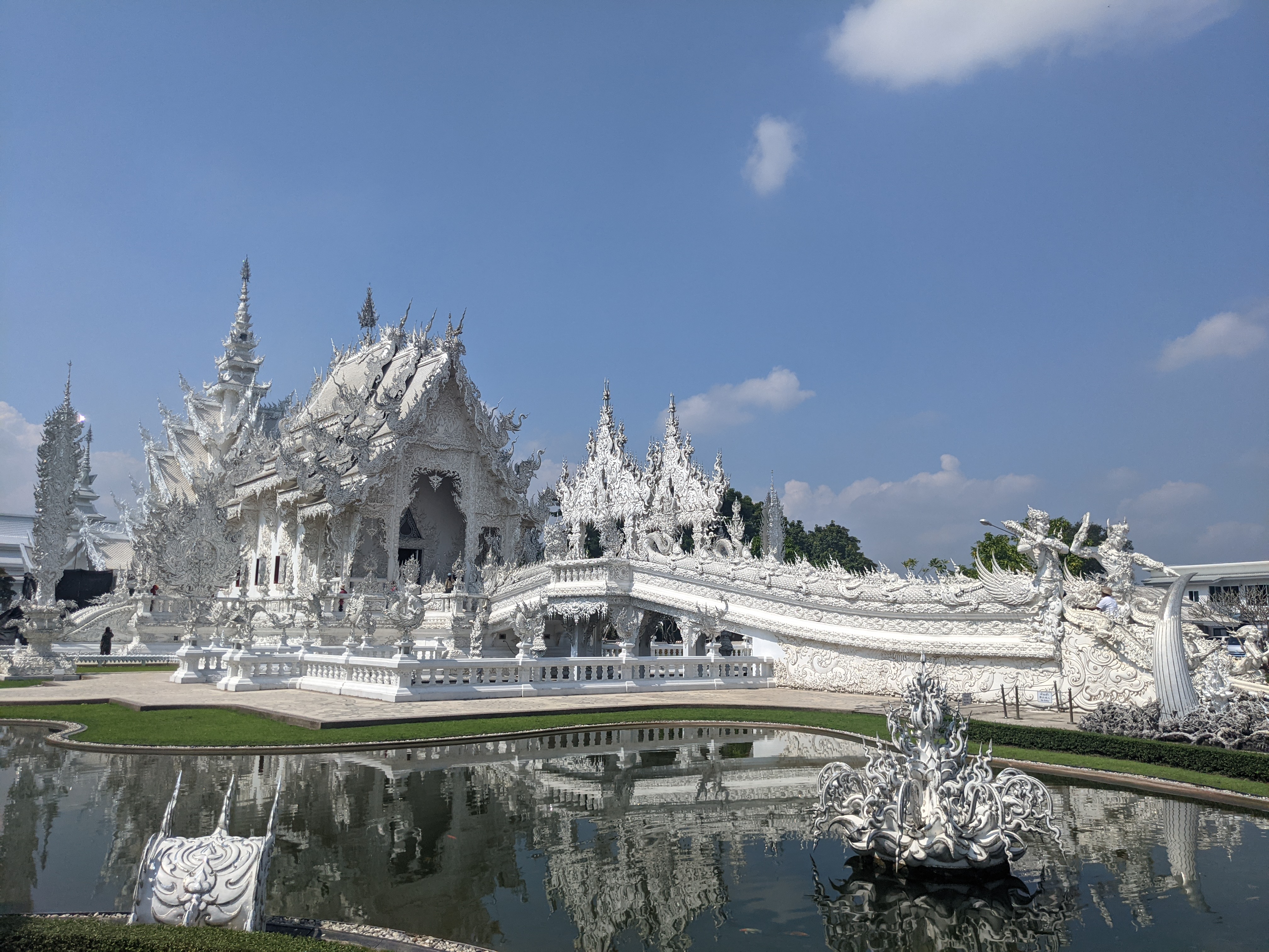 Photos do not do Wat Rong Khun justice. In real life, the whole building glistens in the light.